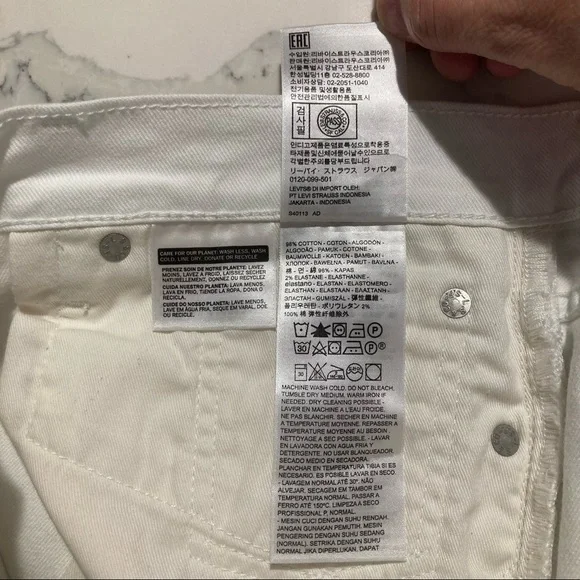 LEVI’S 511 Sz 33 x 32 Premium Denim White Jeans - Picture 9 of 12